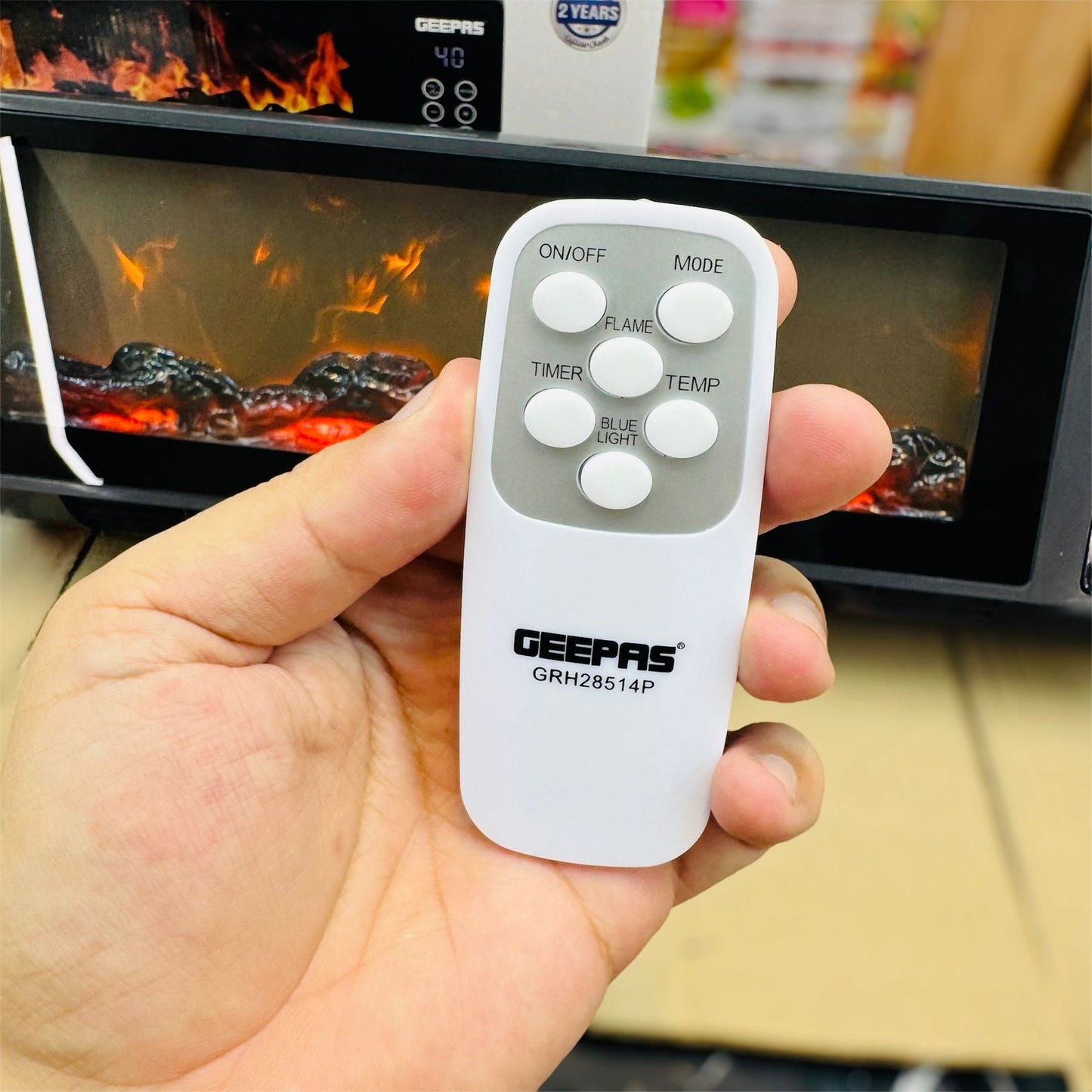 geepas wall mounted 3D flame touch display blower heater GRH28514P