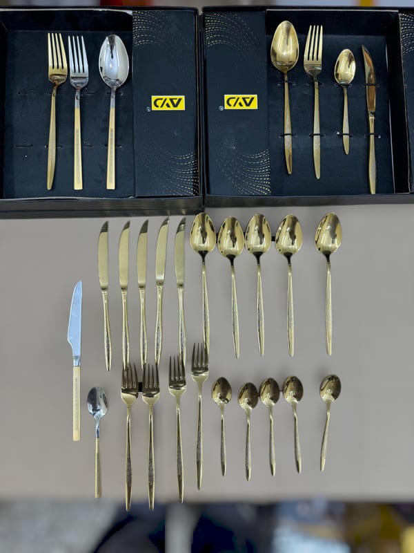 AYD 24 pieces golden cutlery set
