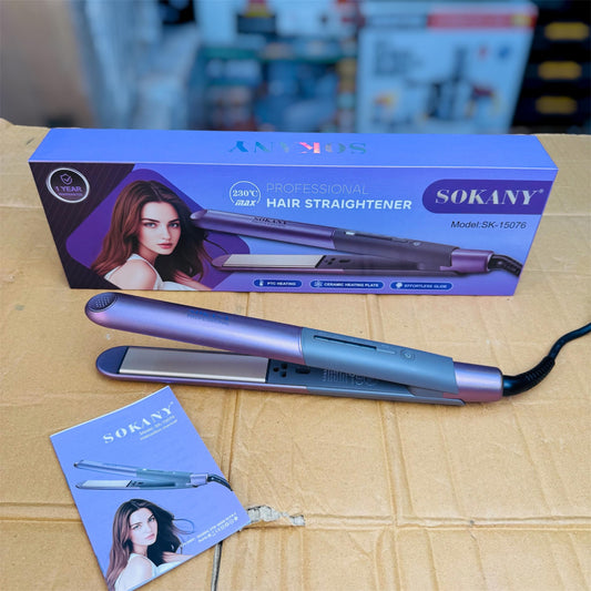 Sokany Hair Straightener SK-15076– Ceramic Plate Styling Iron