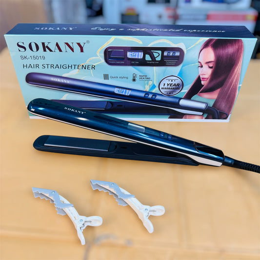 Sokany Hair Straightener SK-15019 – Ceramic Plate Styling Iron
