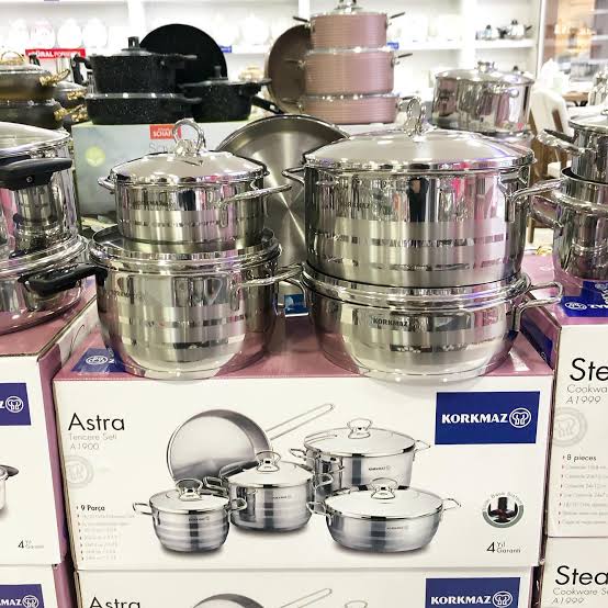 Turkey lot Korkmaz stainless steel Cookware set