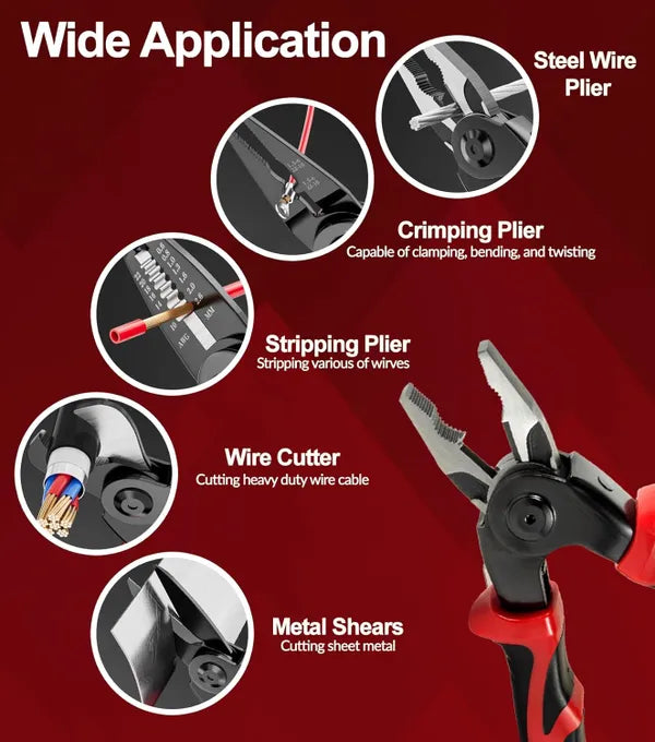 Multifunctional 5 in 1 Pliers Interchangeable Head Set Steel Wire Pliers Set
