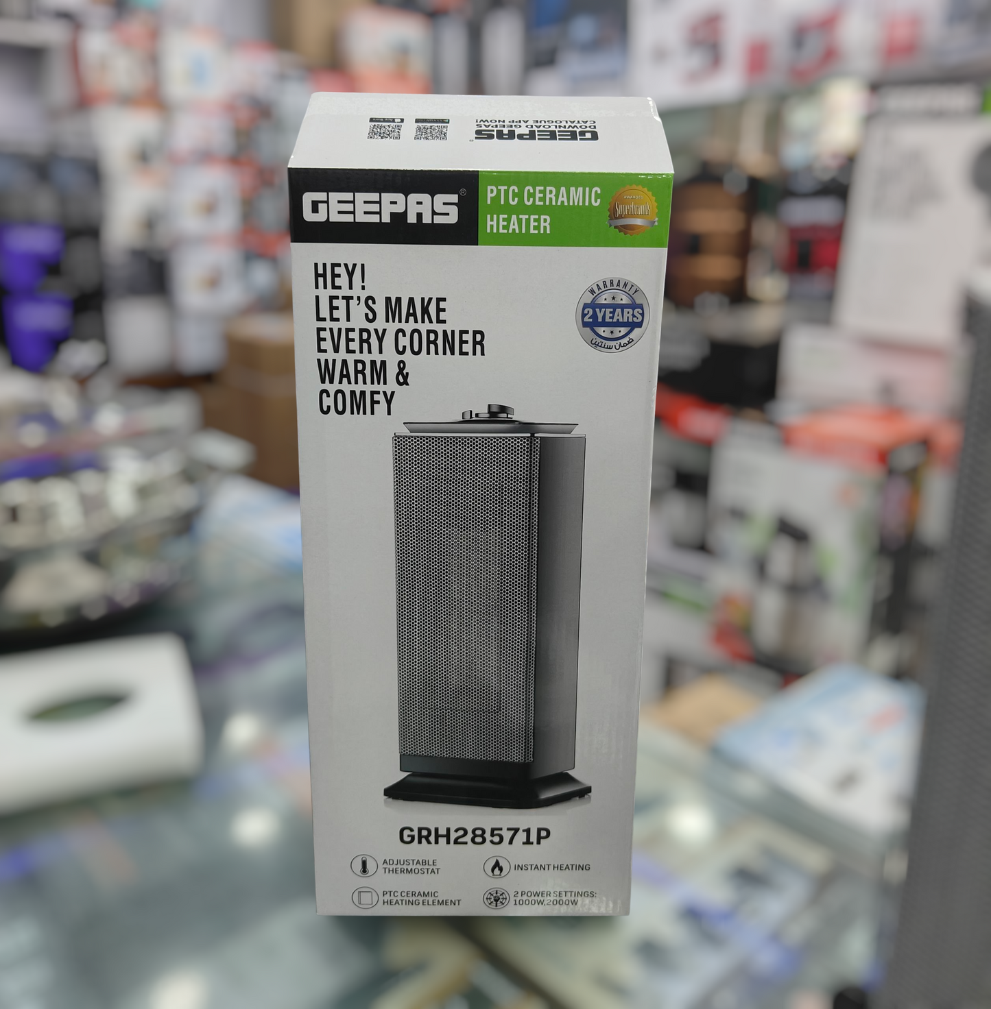 Geepas PTC ceramic fan heater GRH 28571