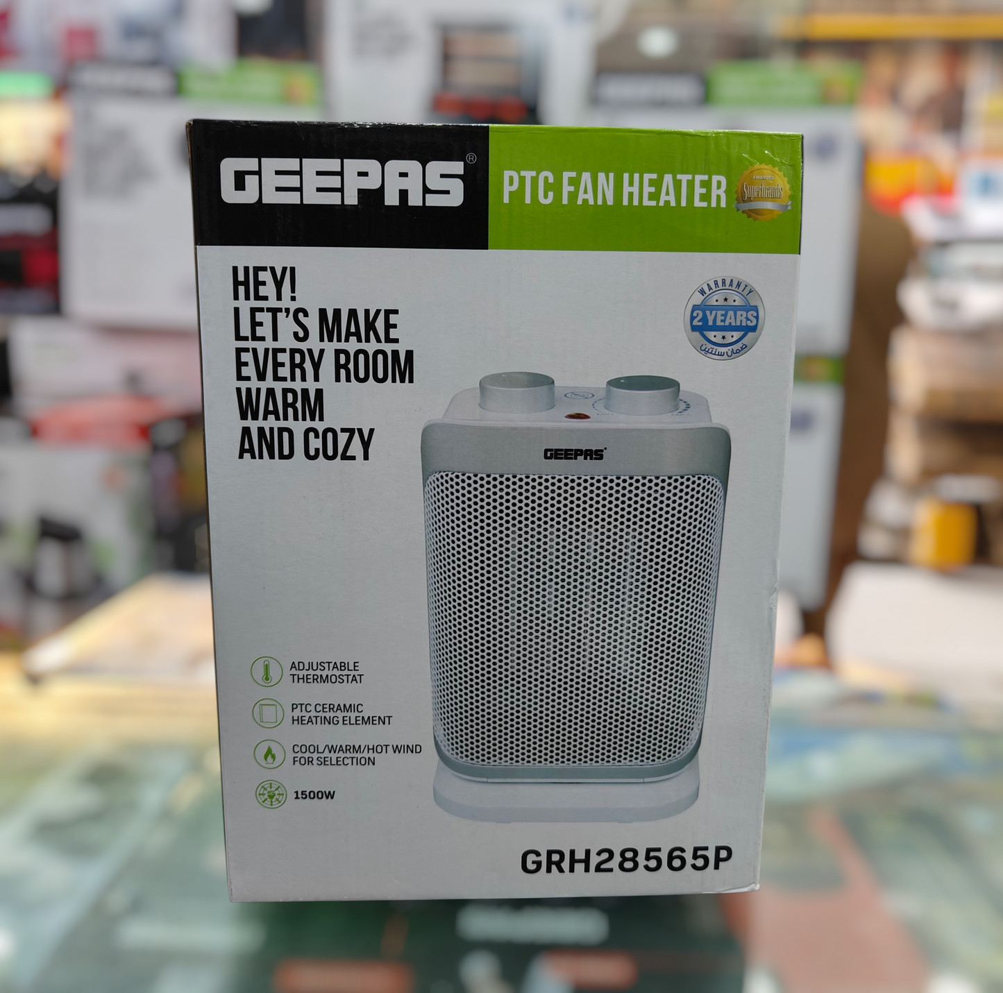 Geepas PTC ceramic fan heater GRH 28565