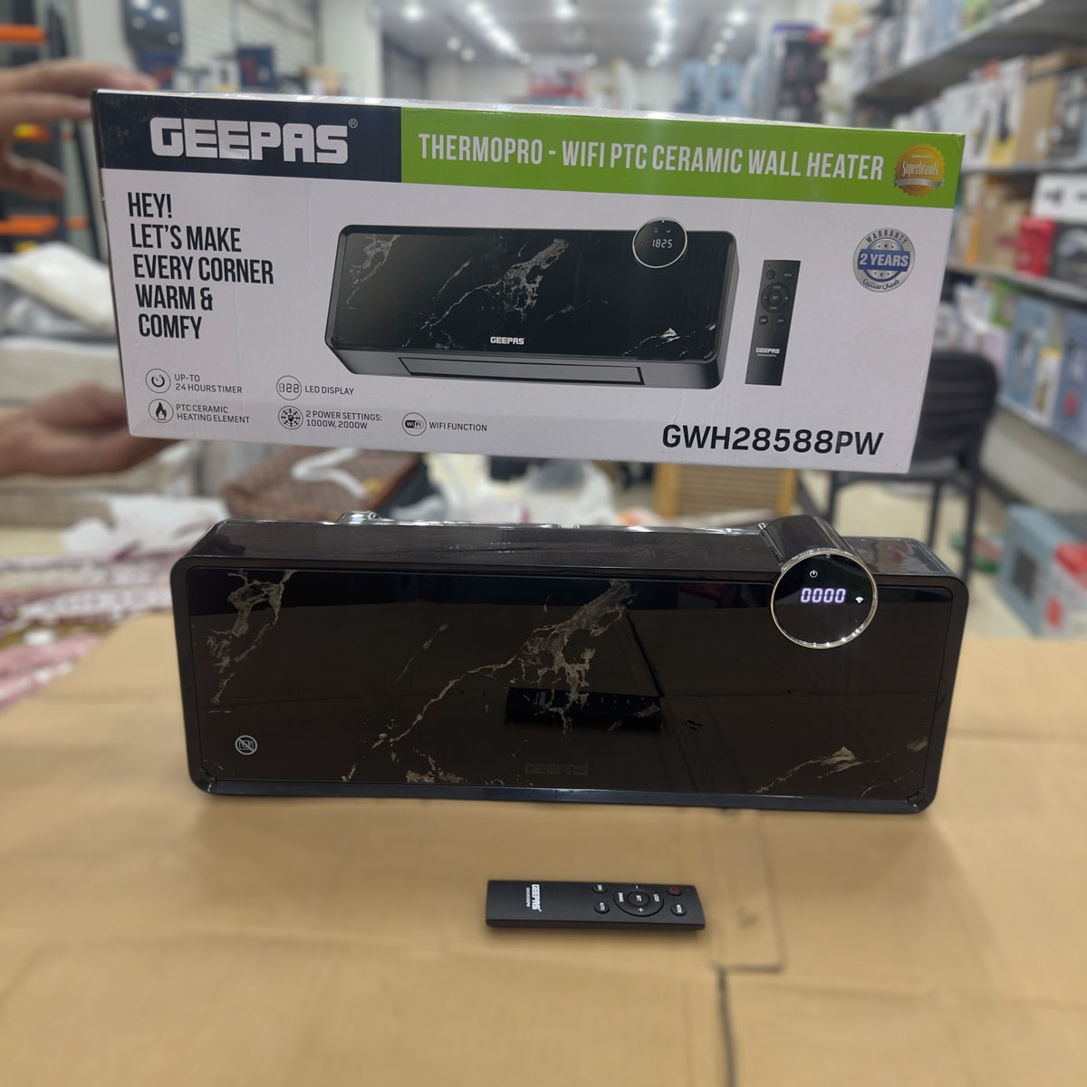 Geepas Thermopro Wifi PTC Ceramic Wall Heater 28588