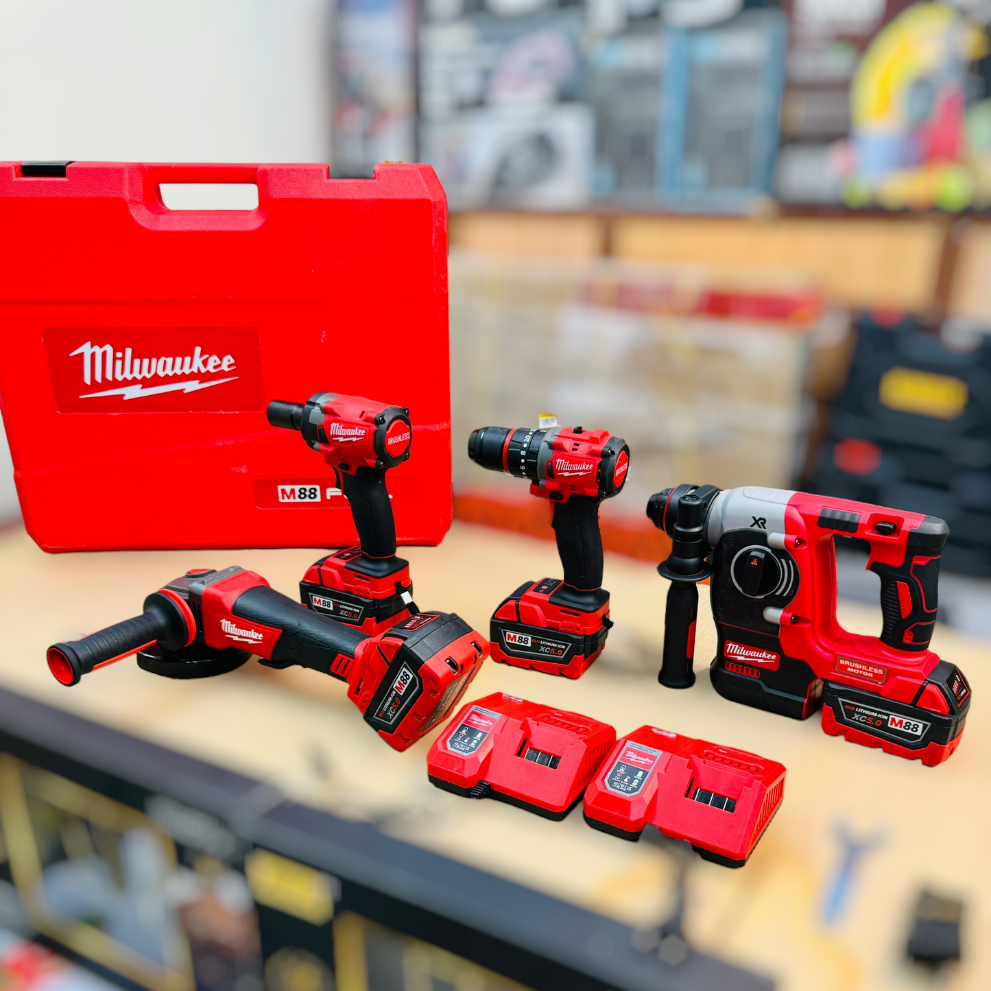 Milwaukee 4 in 1 drill machine set tool kit set