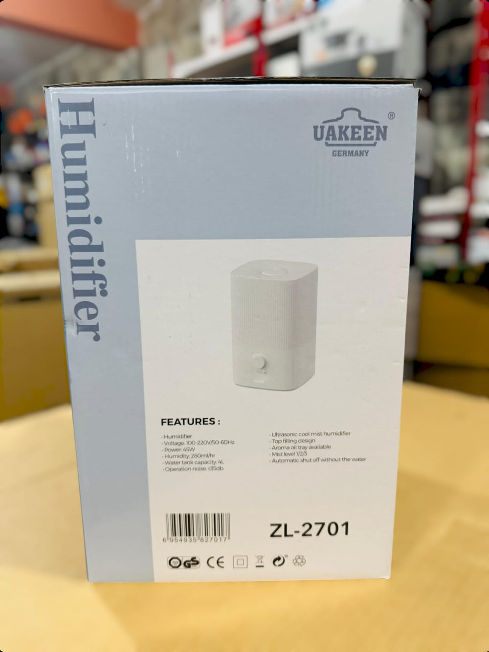 UAKEEN Germany 4L Humidifier ZL 2701