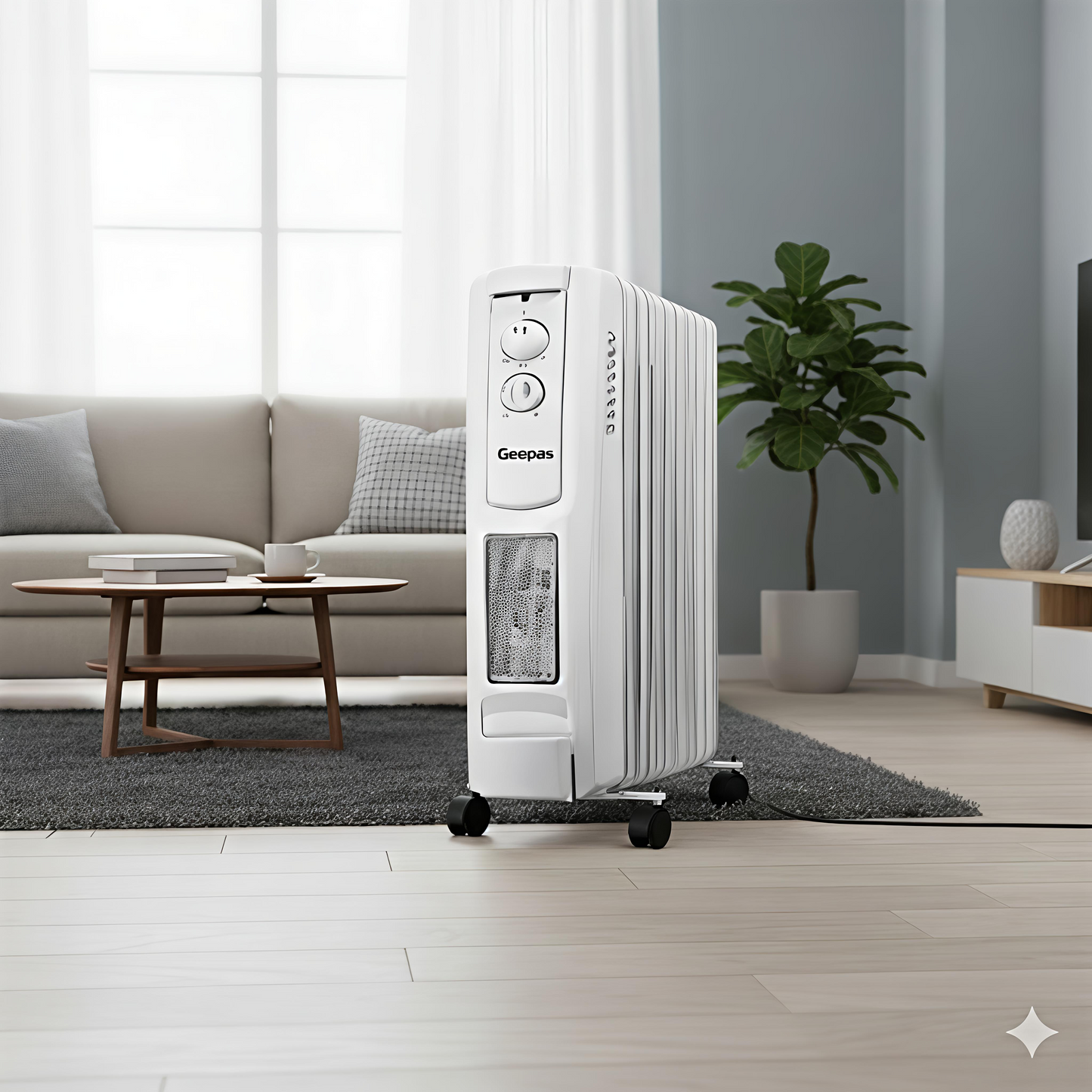 Geepas 9 Fin Portable Electric Oil Filled Radiator Heater