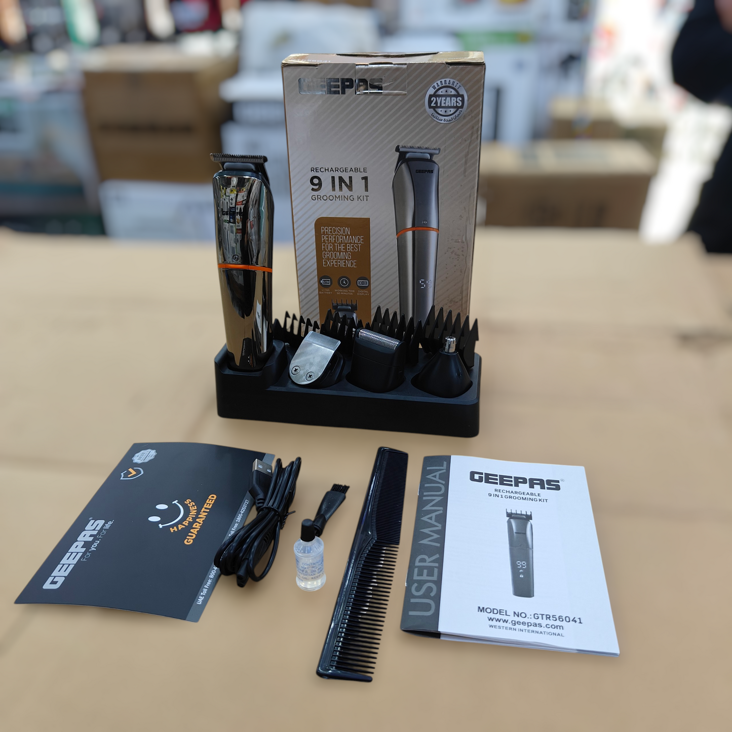 Geepas rechargeable 9 in 1 grooming kit 56041