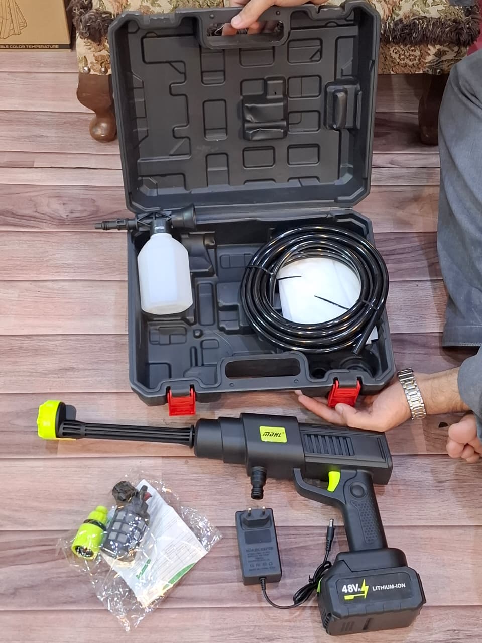 MDHL touch solar & car washer 48v double battery