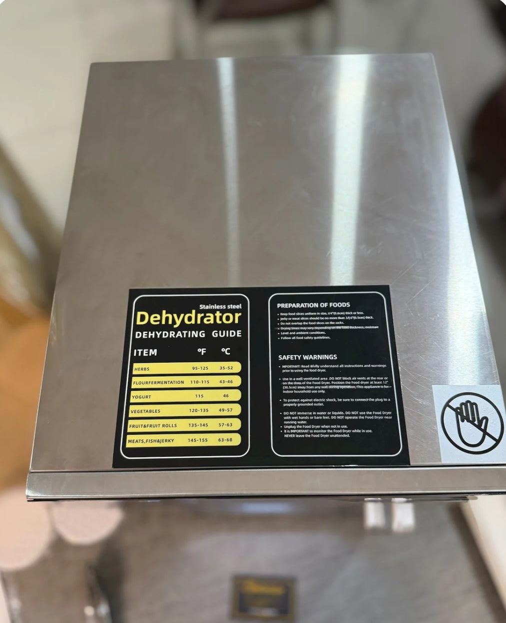 Premium stainless steel food dehydrator