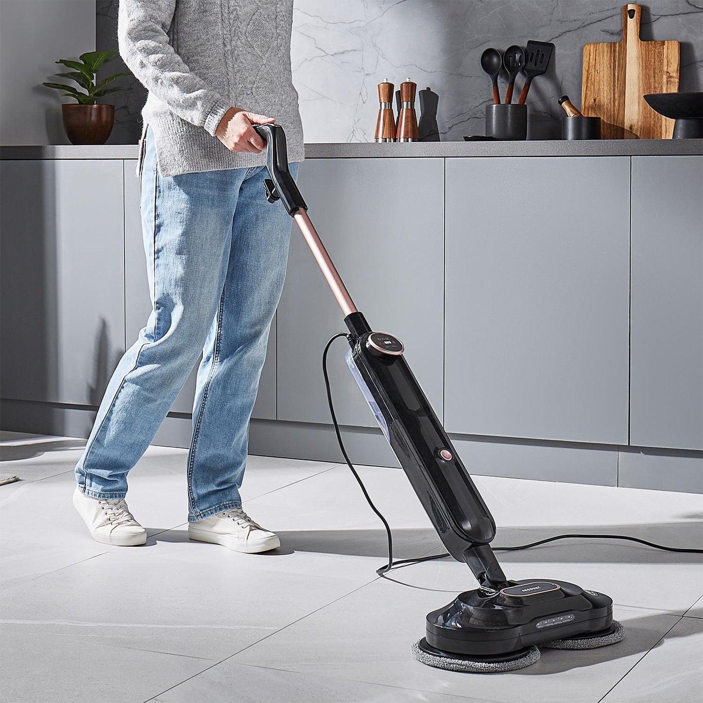 GEEPAS Digital Steam Mop Upright Steam Cleaner Floor Mop 63077