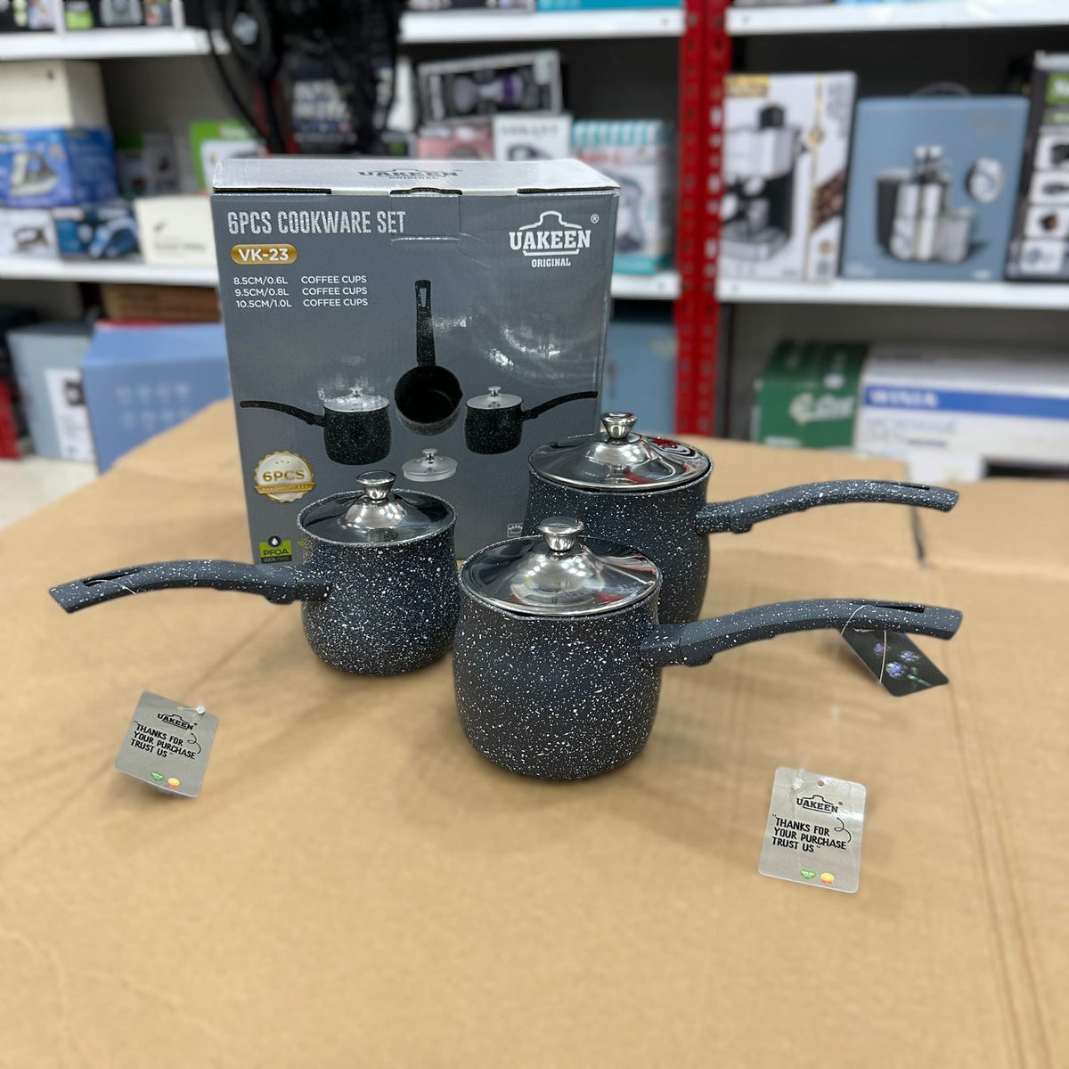 Uakeen Germany Aluminum Coffee Cups/Cookware Set 6pcs VK-23