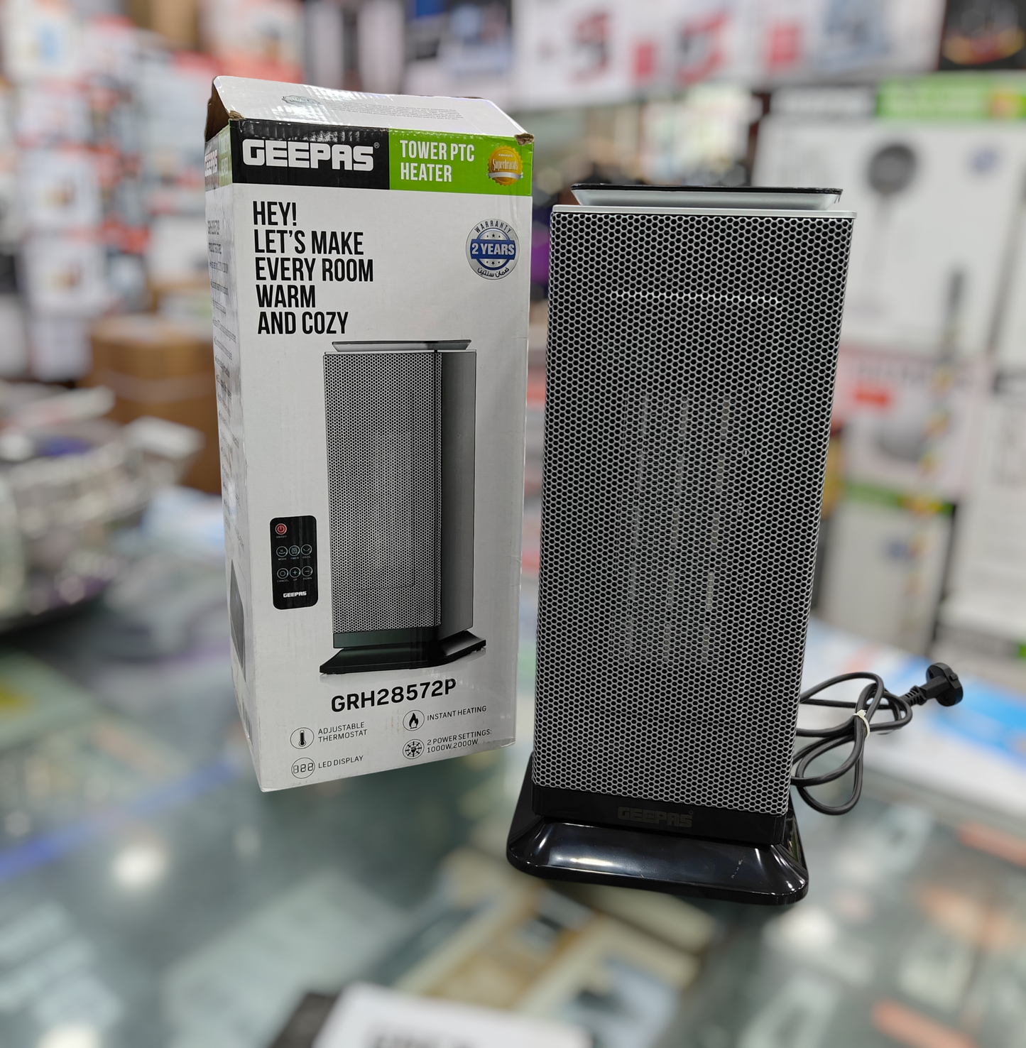 Geepas PTC touch remote ceramic fan heater GRH 28572