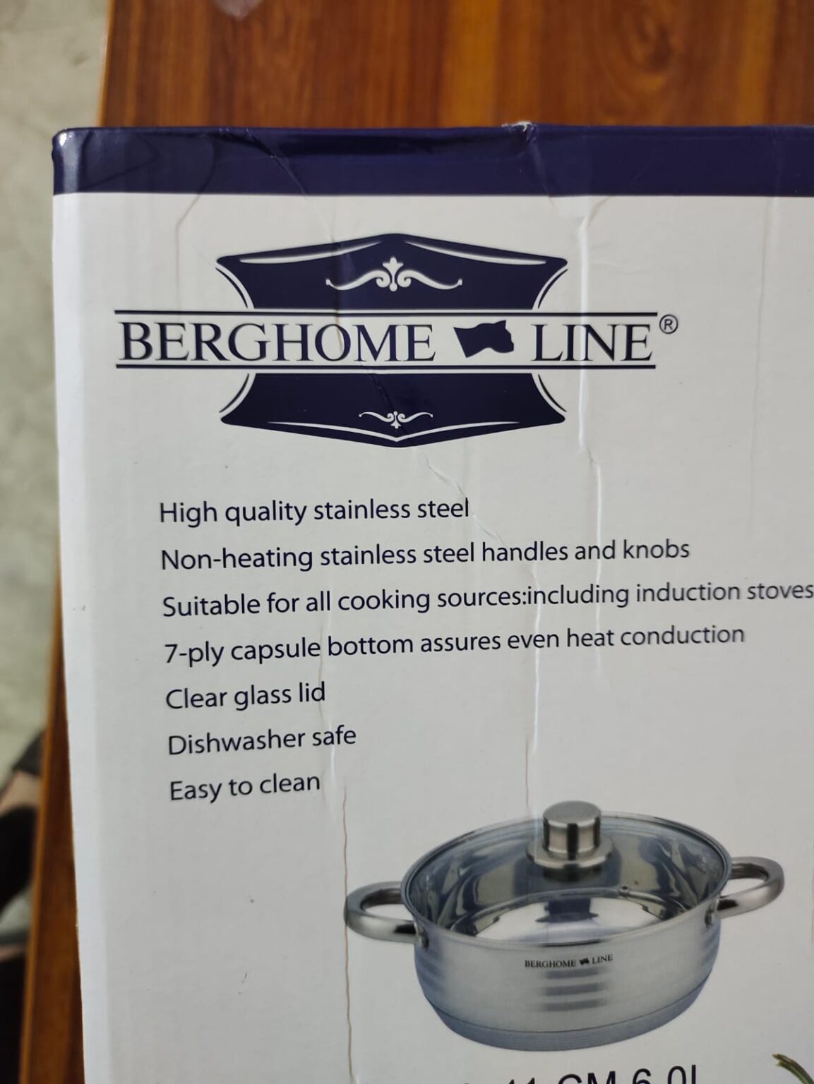 Original Italian lot BergHome 8pcs Stainless Steel Cookware Set