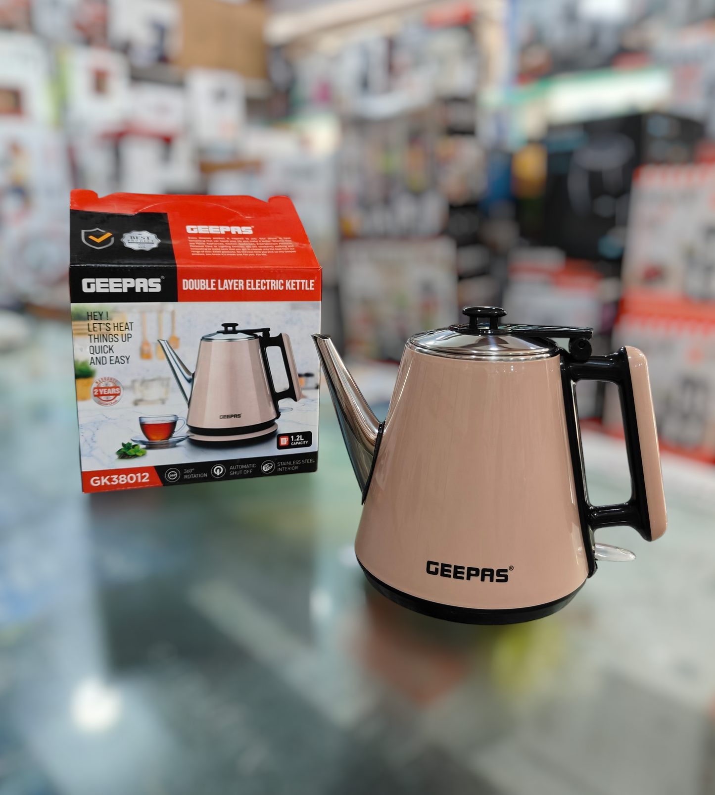 Geepas 1.2L Double Layer Kettle 38012