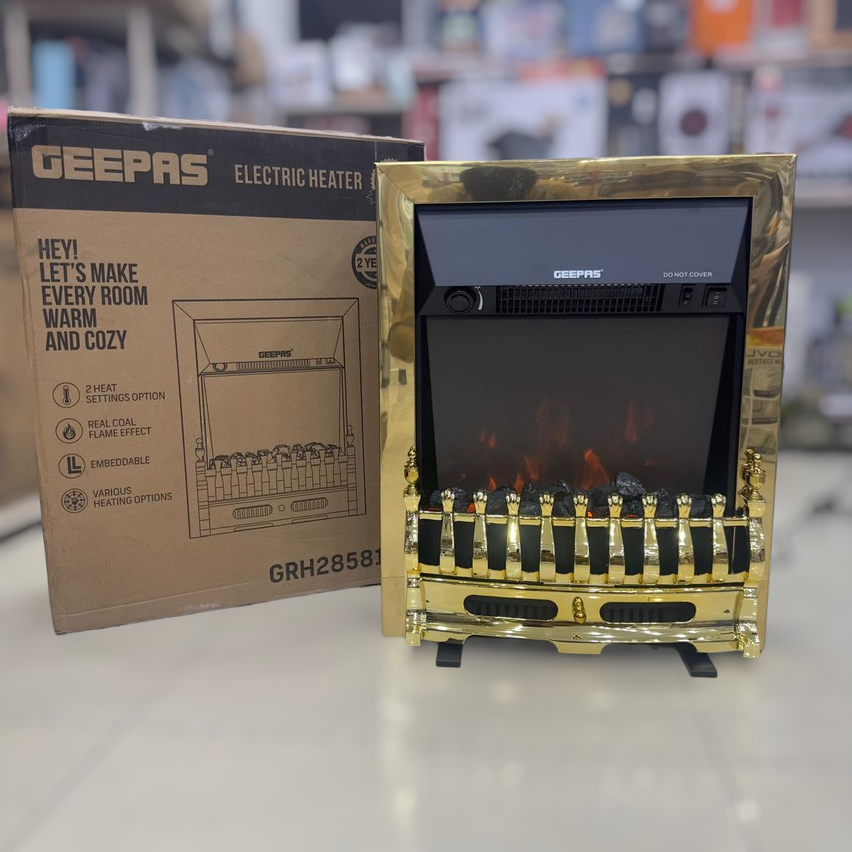 Geepas Coal Flame Effect Electric Heater 28581