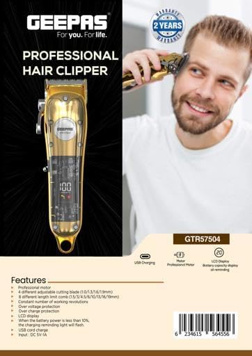Geepas Professional Digital Hair Clipper 57504