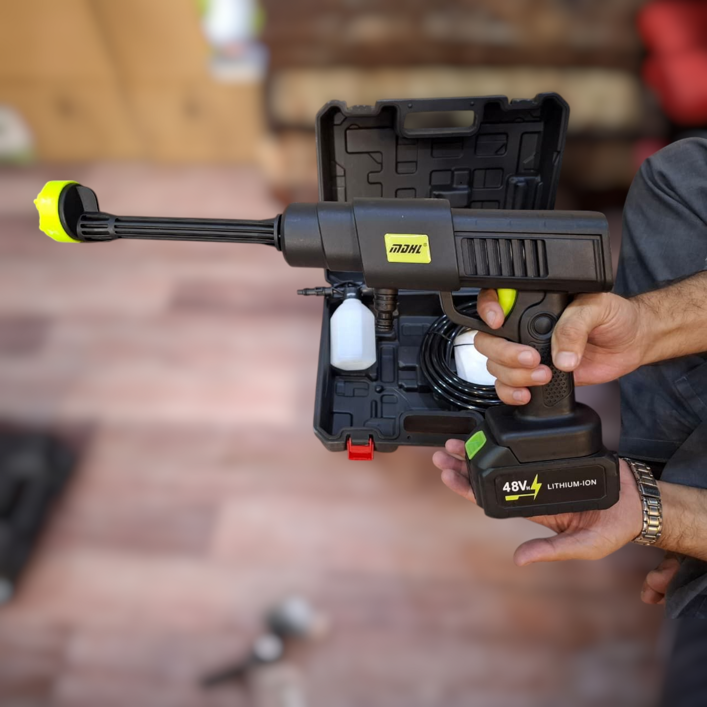 MDHL touch solar & car washer 48v double battery