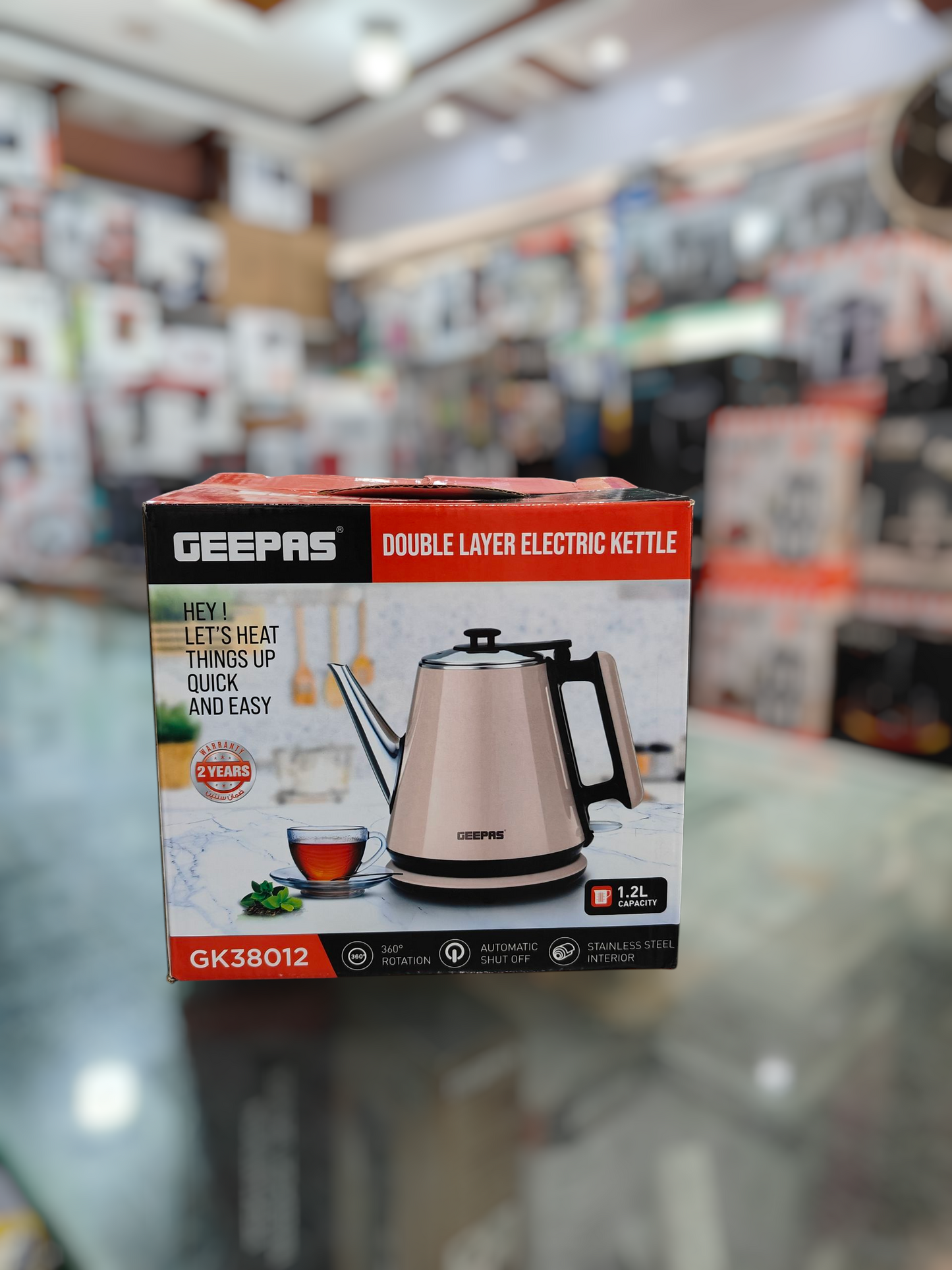 Geepas 1.2L Double Layer Kettle 38012