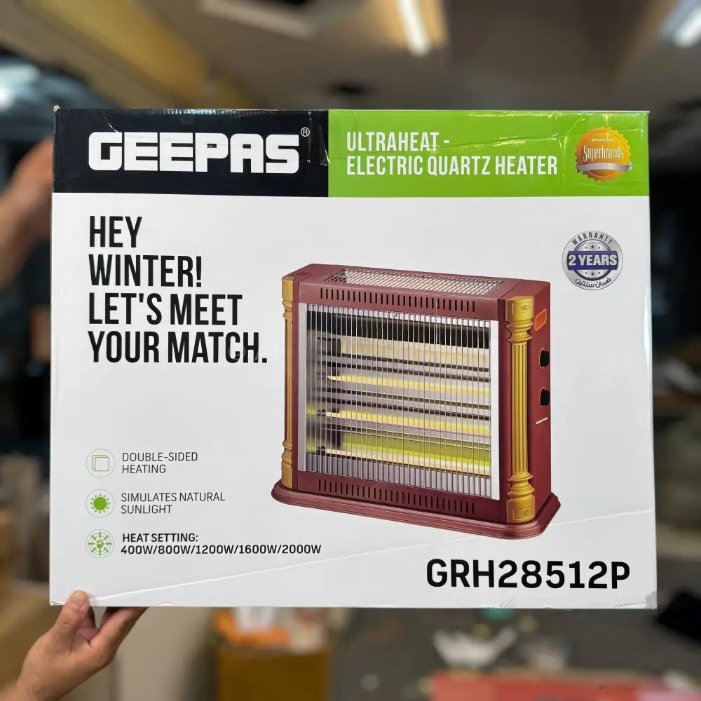 Geepas UltraHeat Electric Quartz Heater GRH 28512p