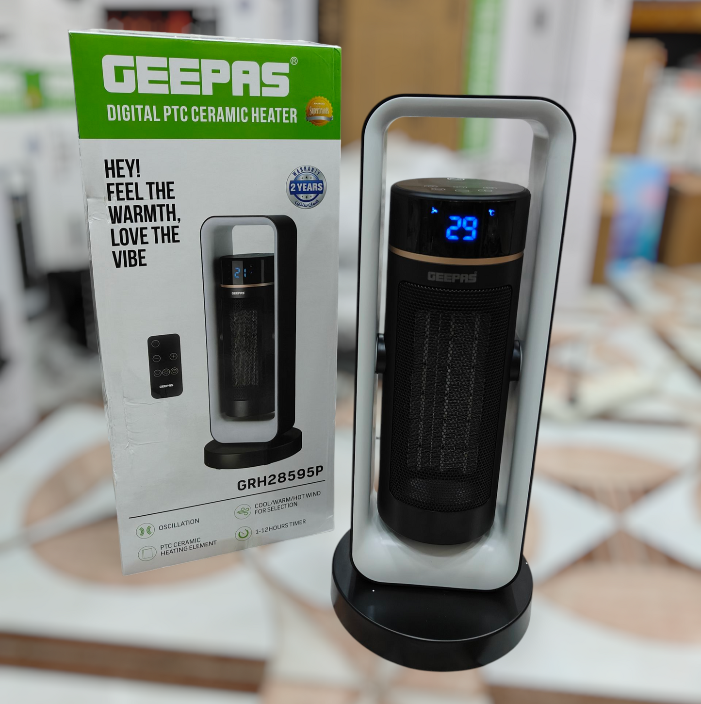 Geepas PTC Digital ceramic blower heater GRH 28595p