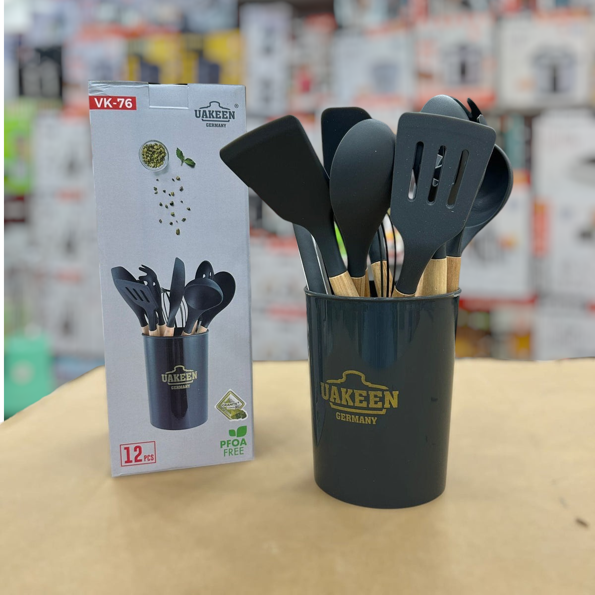 Uakeen 12pcs Silicone Kitchen Spoon Set VK-76