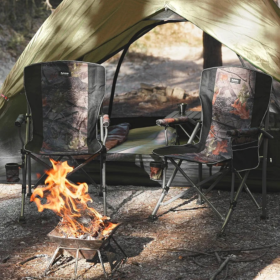 Camping Folding Chair, Heavy Duty Steel Frame Support 150kg