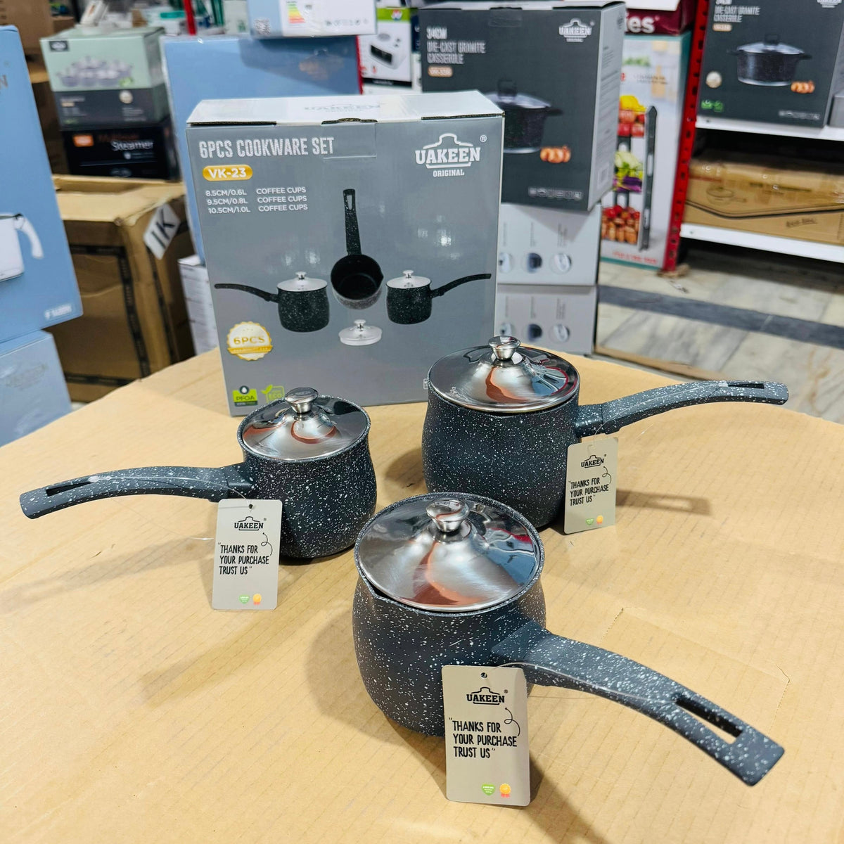 Uakeen Germany Aluminum Coffee Cups/Cookware Set 6pcs VK-23