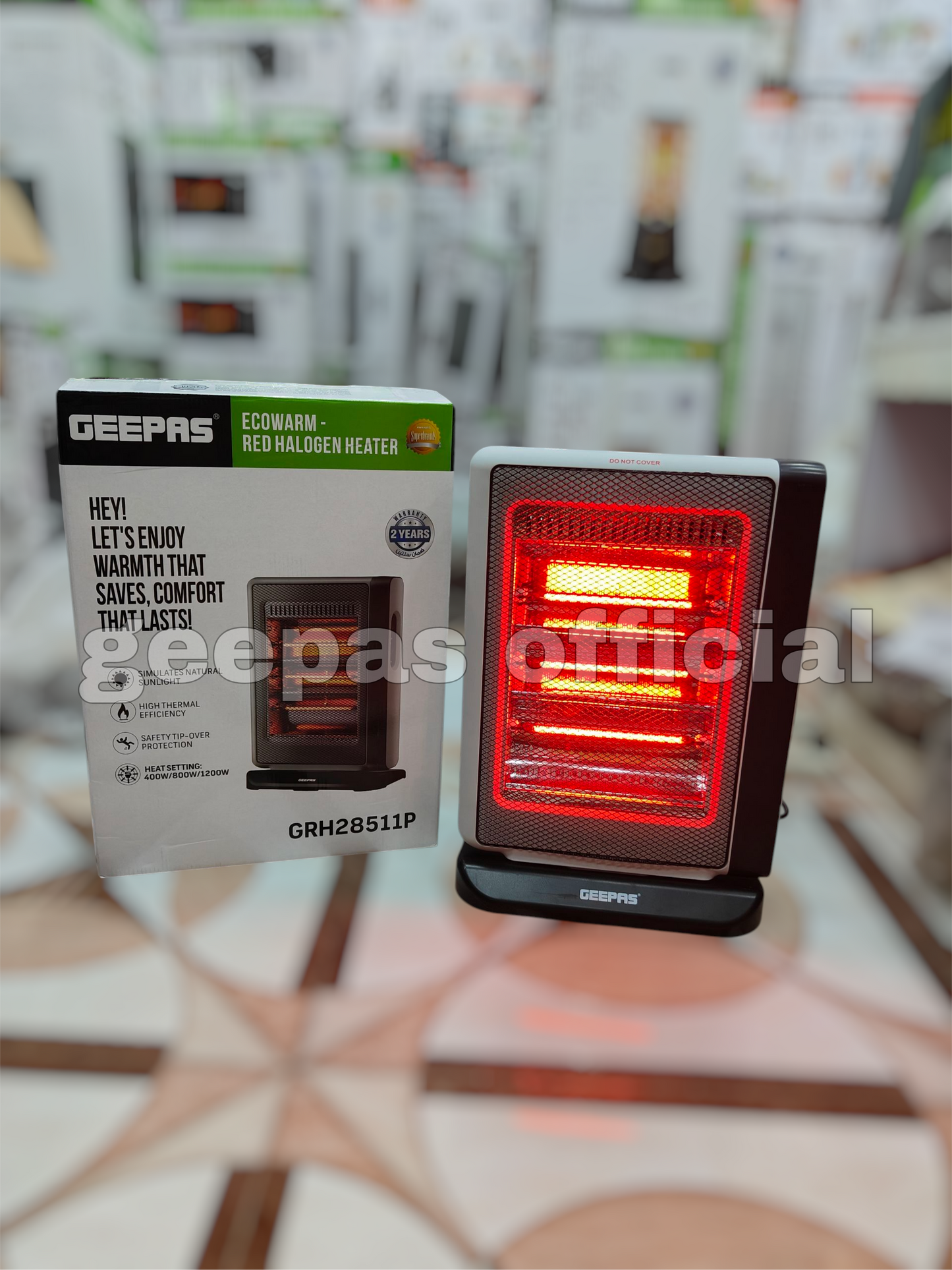 Geepas Red halogen heater