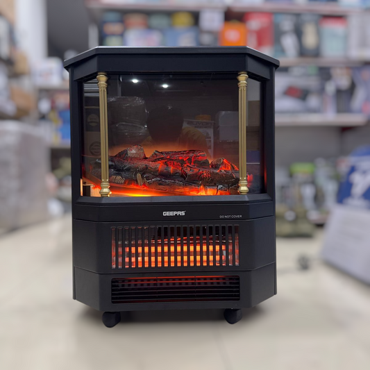 Geepas Quartz Tube Log Flame Effect Electric Heater 28580