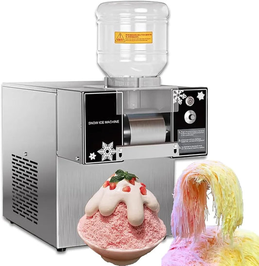 Commercial Snowflake Ice Maker, Snow Cone Shaved Ice Machine, Stainless Steel